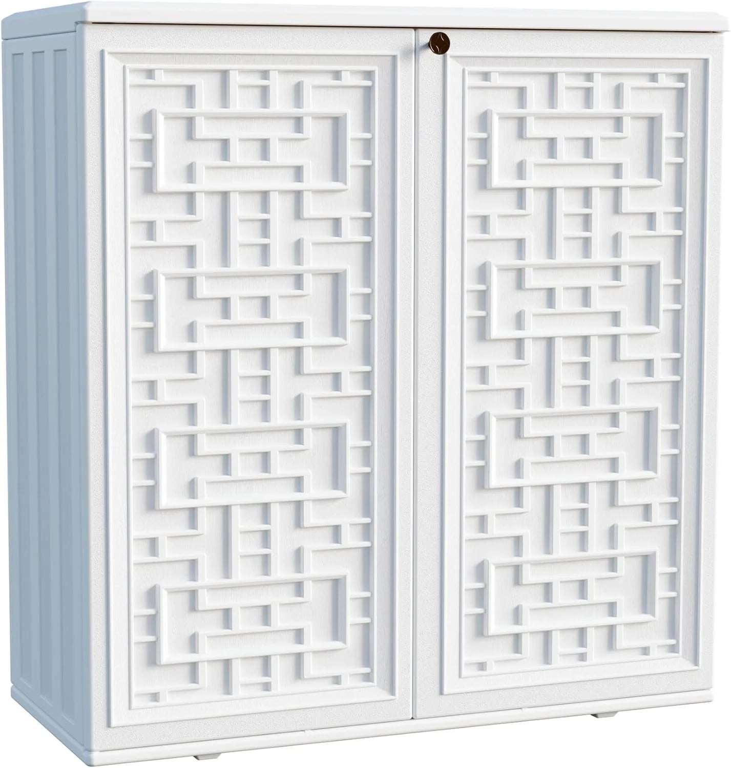 Special Outdoor Storage Cabinet Waterproof with Shelf, Resin Storage Sheds Outdoor Cabinets for tub Towels/Chemicals/Grill - Image 3