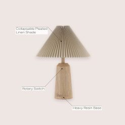 Alternative view of Special Y 20.5 Beige Wood Finish Resin Cylinder Table Lamp Modern Rustic Scandinavian Bedside Lamp for Living Room