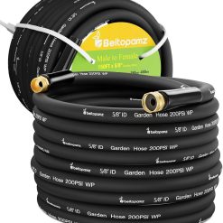 Special Beitopamz 100 ft Garden Hose, 5/8 in Heavy Duty Water Hose, Male to Female 3/4” Brass Fittings for Patio