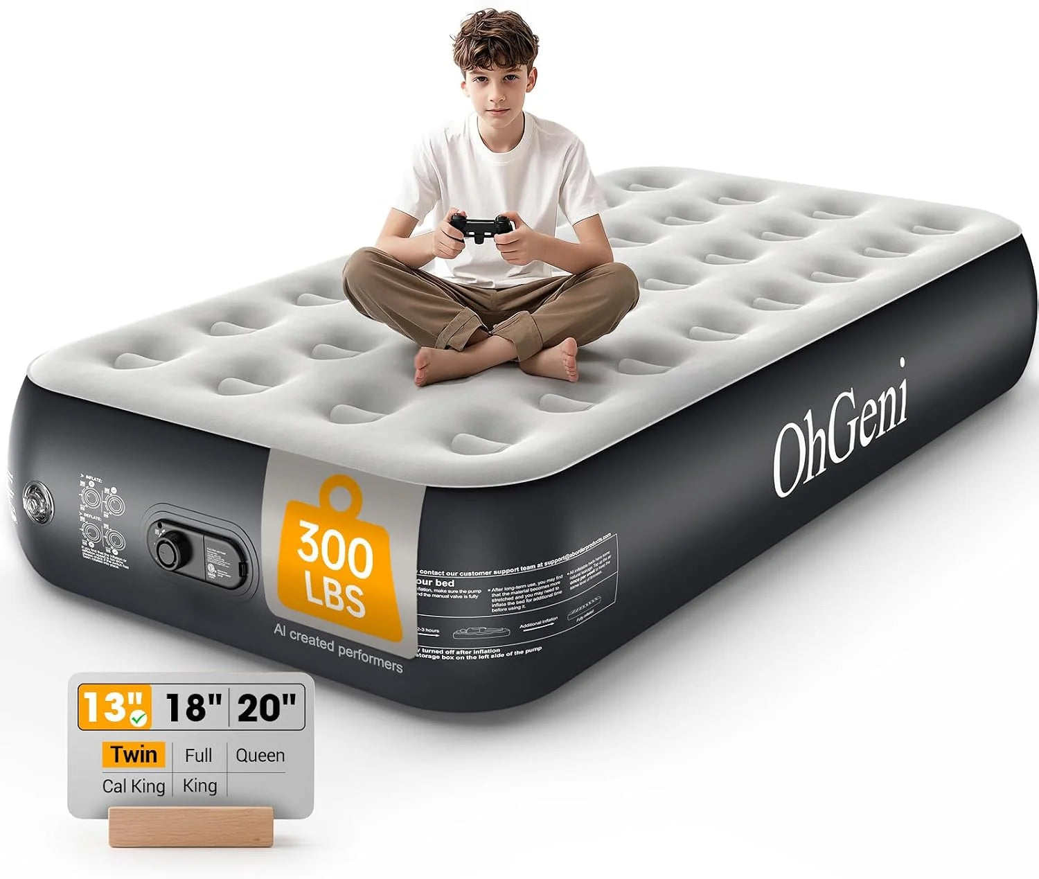 Special Air Mattress Queen with Built in Pump, 18 Raised Inflatable Blow Up Mattress, Upgraded Surface Portable Bed - Image 12