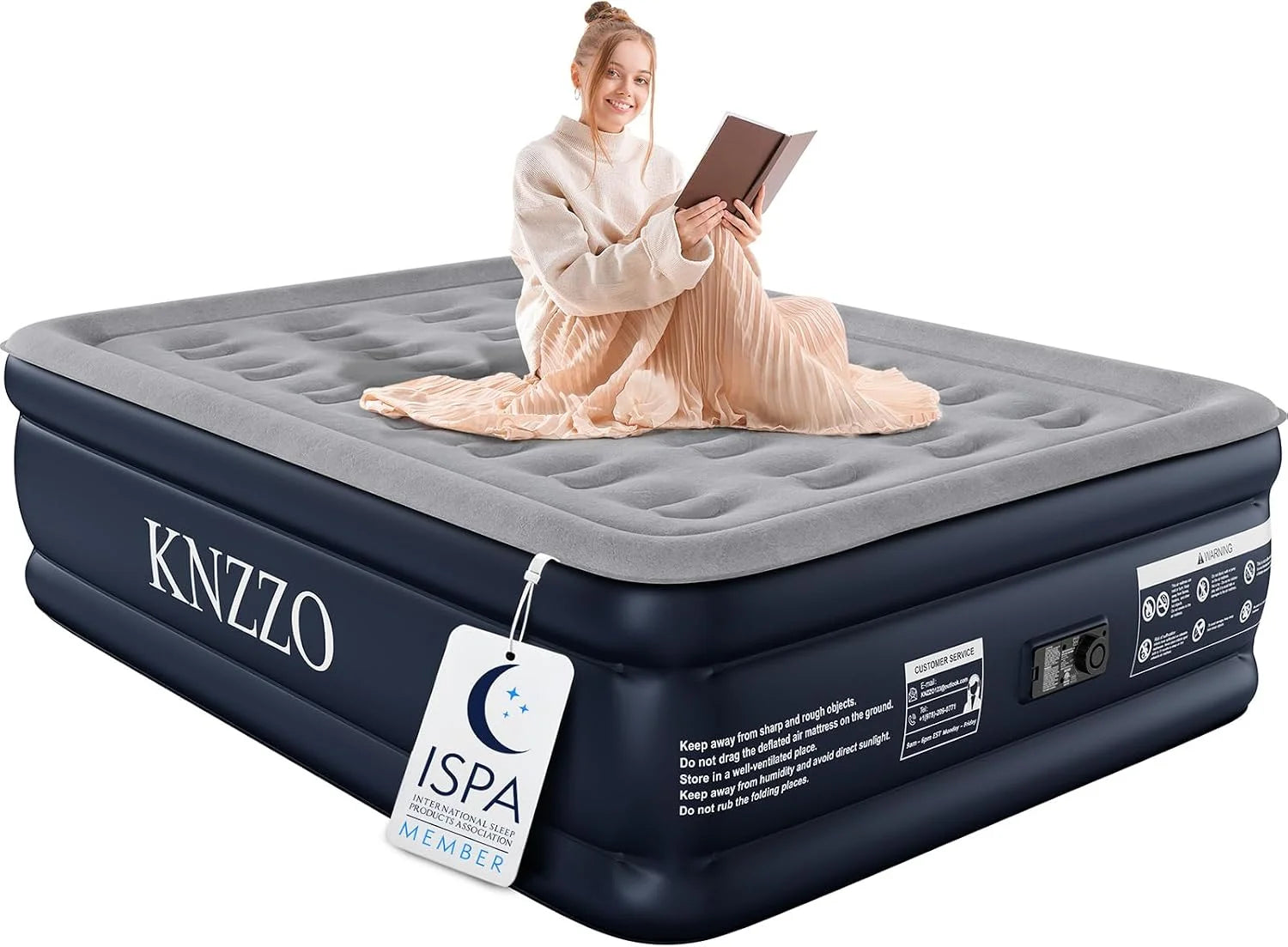 Special Twin Air Mattress with Built-in Pump, 18 Top Inflatable Mattress with Waterproof Flocking Fabric - Image 5