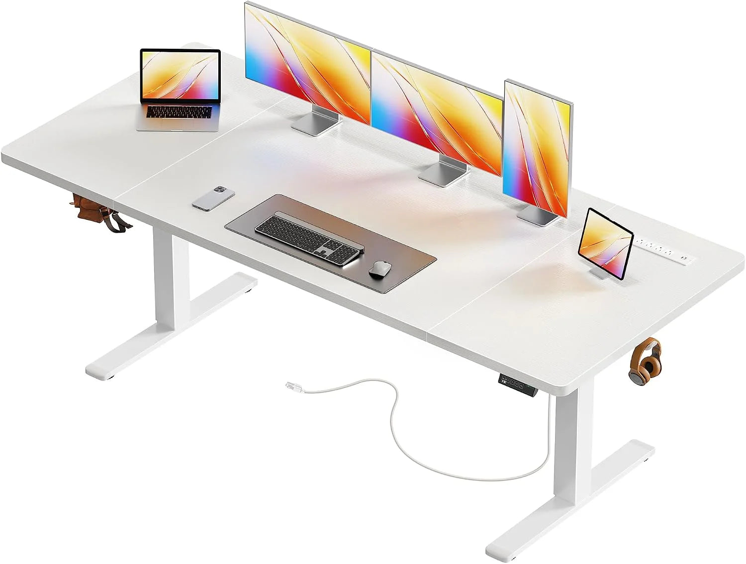Special Electric Standing Desk with Power Outlets and USB-C Port, 47 X 24 Inch Height Adjustable Desk - Image 10
