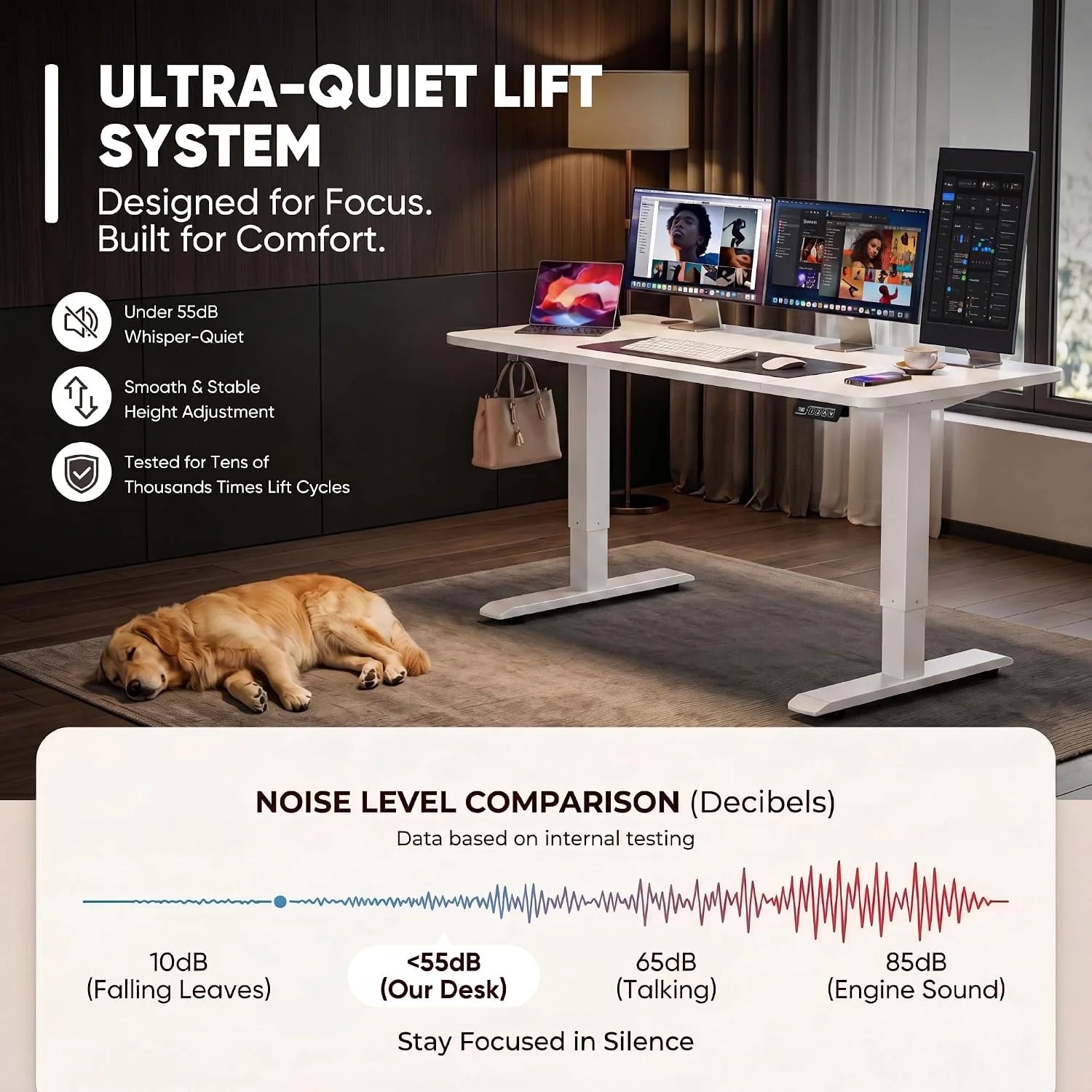 Special 55 x 24 Inches Electric Height Adjustable Standing Desk Large Sit Stand Up Desk Home Office Computer Desk Memory - Image 50