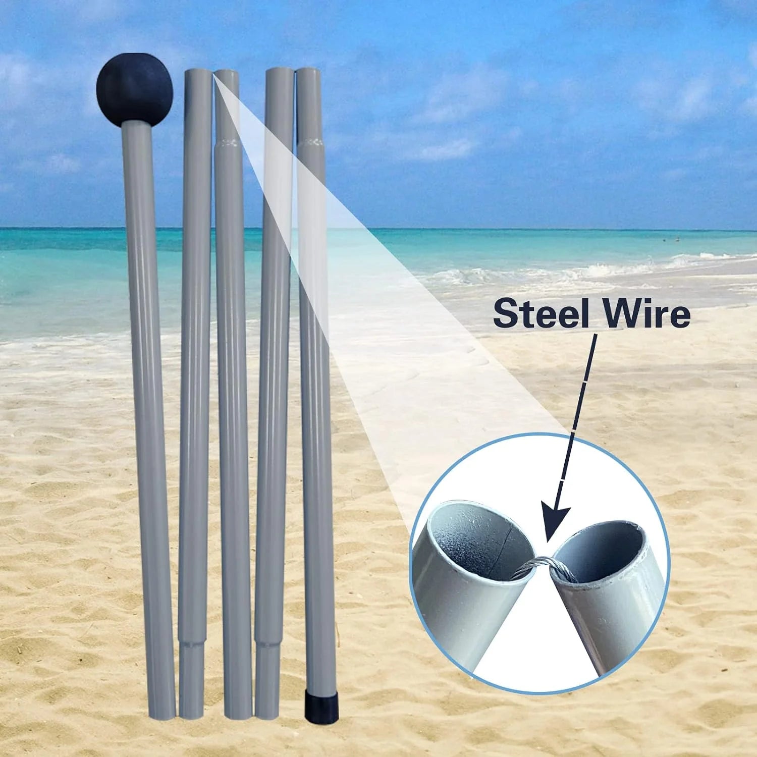 Special Beach Canopy Beach Tent UPF50+ 11×11 FT Easy to Setup Extra Windproof Rope Sun Shelter Beach Shade Canopy with 4 - Image 5