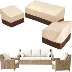 Alternative view of Special Loriano 3-Piece Patio Furniture Chair Covers Set, Outdoor 600D Heavy-Duty Waterproof, Fits 3 Seater Sofa 79x35x33& 2 Chairs 33x35x33