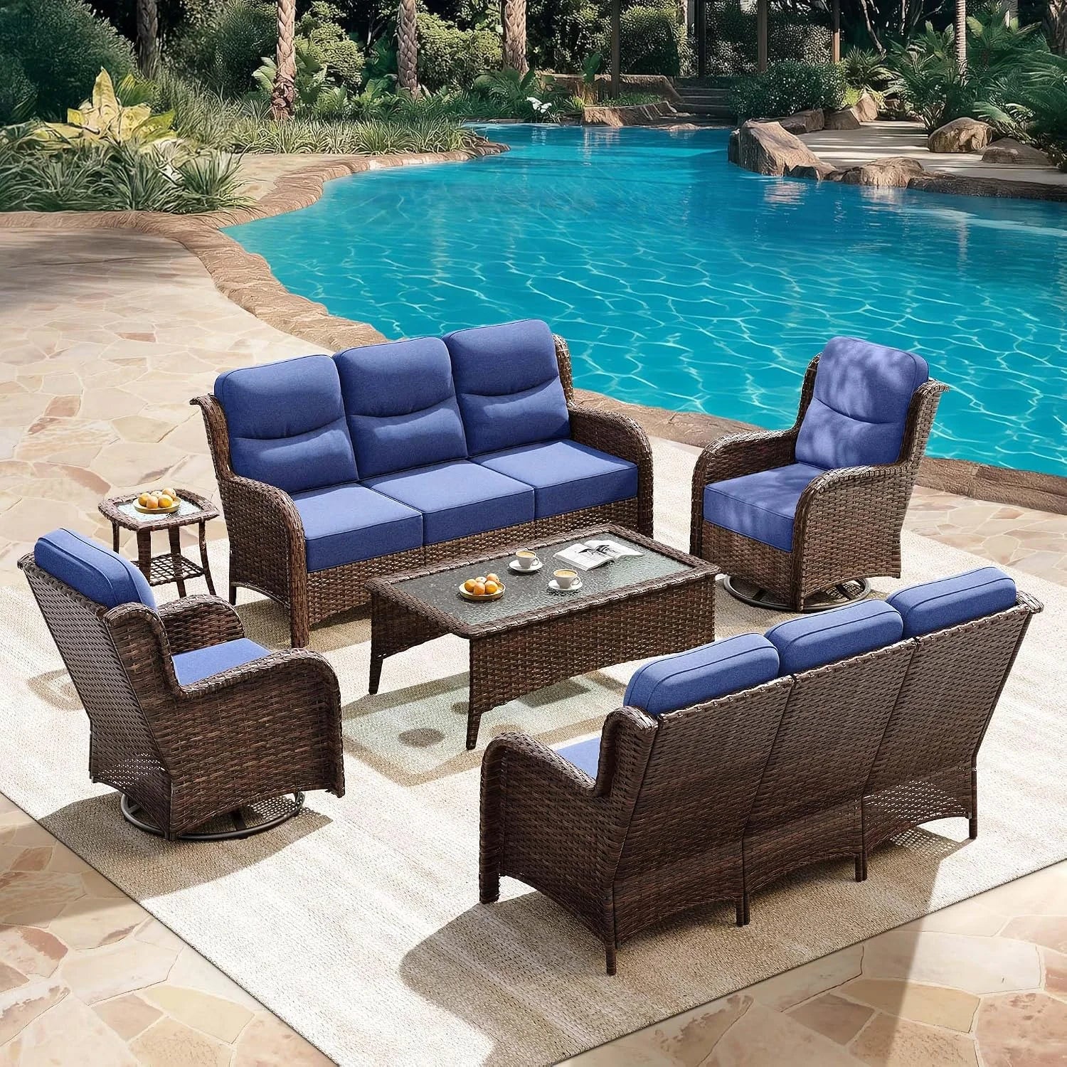Special Luxury Outdoor Patio Furniture Set with 6-Inch Thick Cushions - Image 2