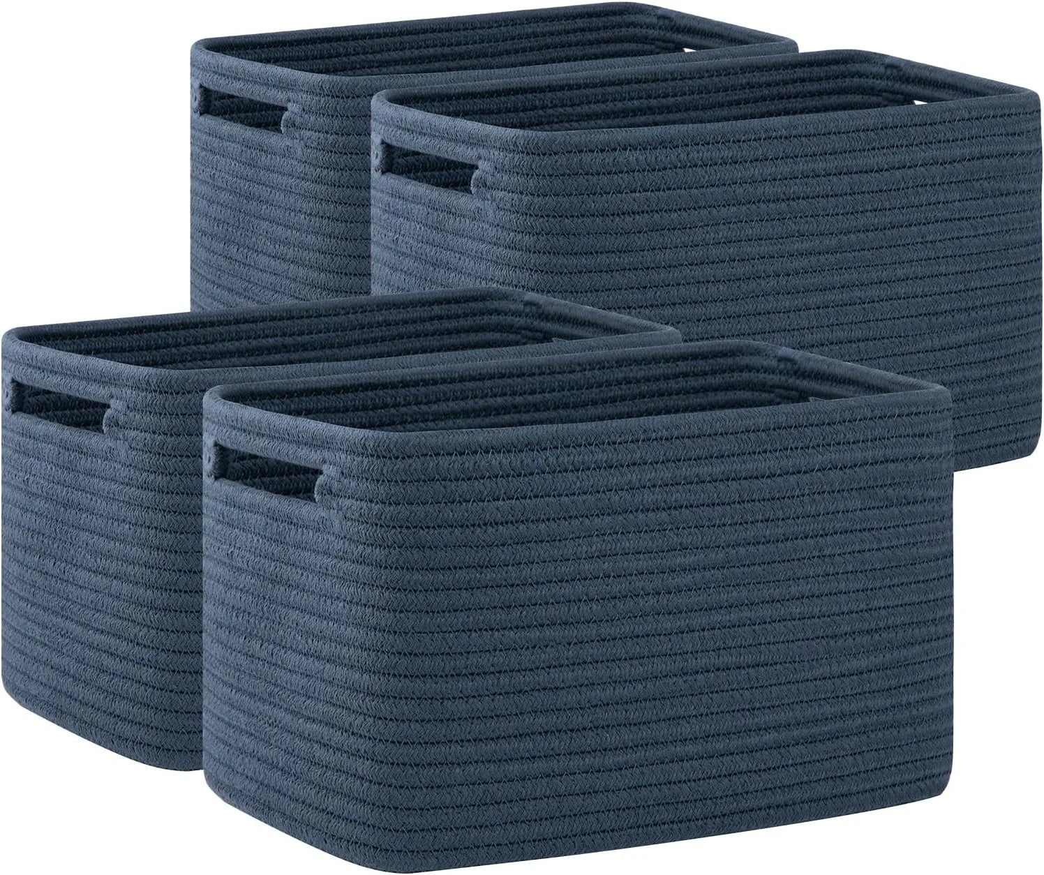 Special 4 Pack Storage Baskets for Organizing, Cube Storage Bins for Shelves, Rectangle Storage Baskets With Handles - Image 3