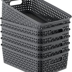 Special Plastic Storage Baskets, Small Organizing Baskets, Plastic Storage Bins Wicker Pantry Organizer Bins