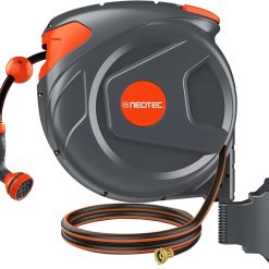 Special 100FT Retractable Garden Hose Reel 1/2 Inch, Wall Mounted Heavy Duty Water Hose with Auto-Lock