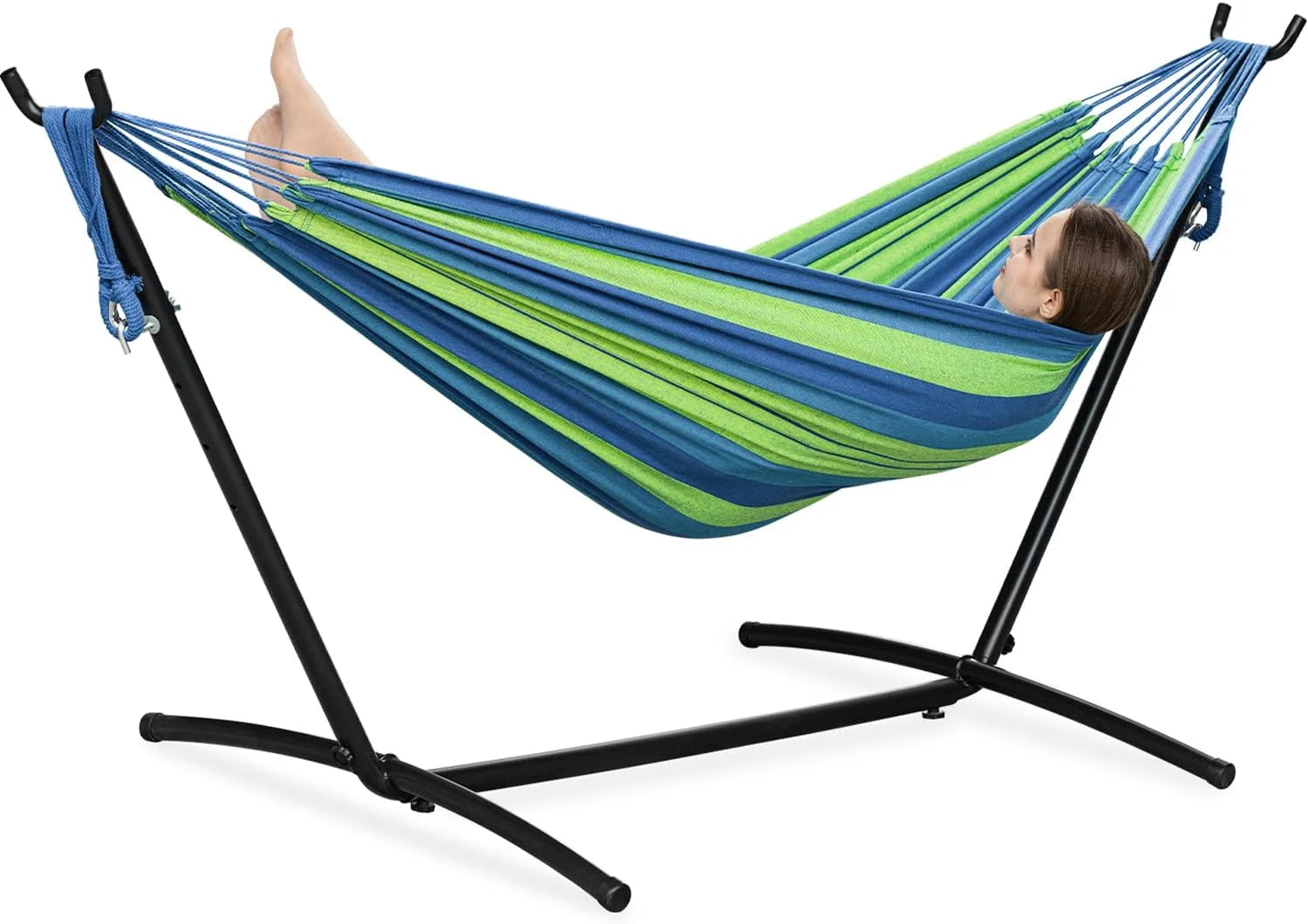 Special Double Hammock with Stand for Outside, Heavy-Duty, Portable (Coffee) - Image 18