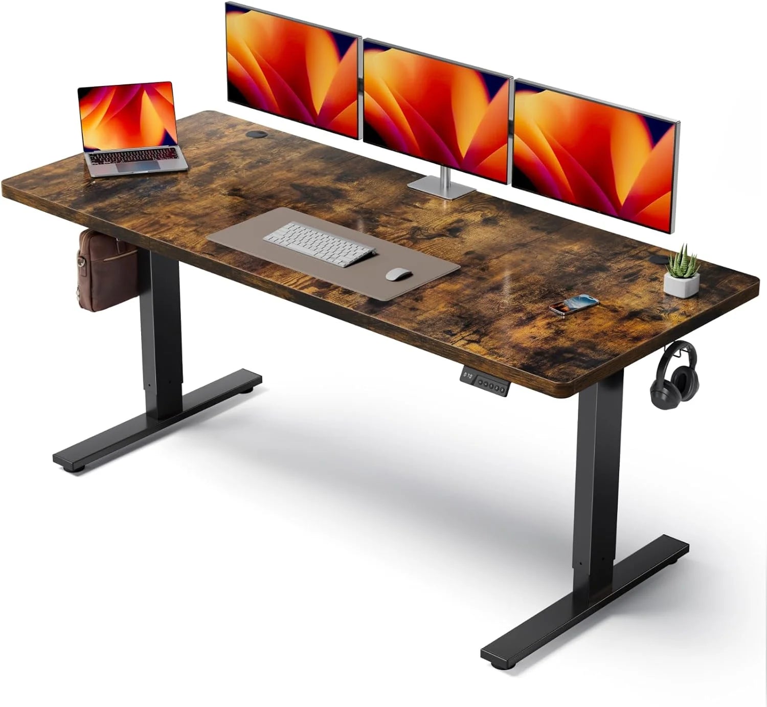 Special Electric Standing Desk Adjustable, 60x28 Inch Sit Stand Desk with 1 Inch Thick Tabletop