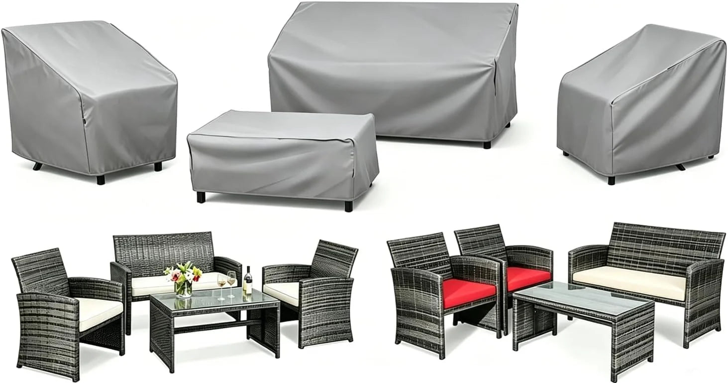 Special STARTWO Patio Furniture Cover 4 Piece Set, Black, Regular - Image 7