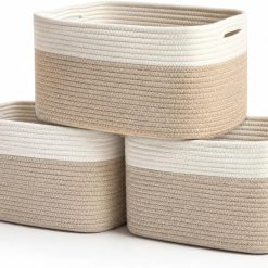 Alternative view of Special OrganiHaus Cotton Rope Baskets for Shelves, Set of 3, 15x9x10, Handwoven, a toy bin and organizer for towels