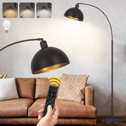 Special Black Arc Floor Lamp, Remote Control, Dimmable, 2700-6000K, Bulb Included, 9W LED, Modern Arch Standing lamp