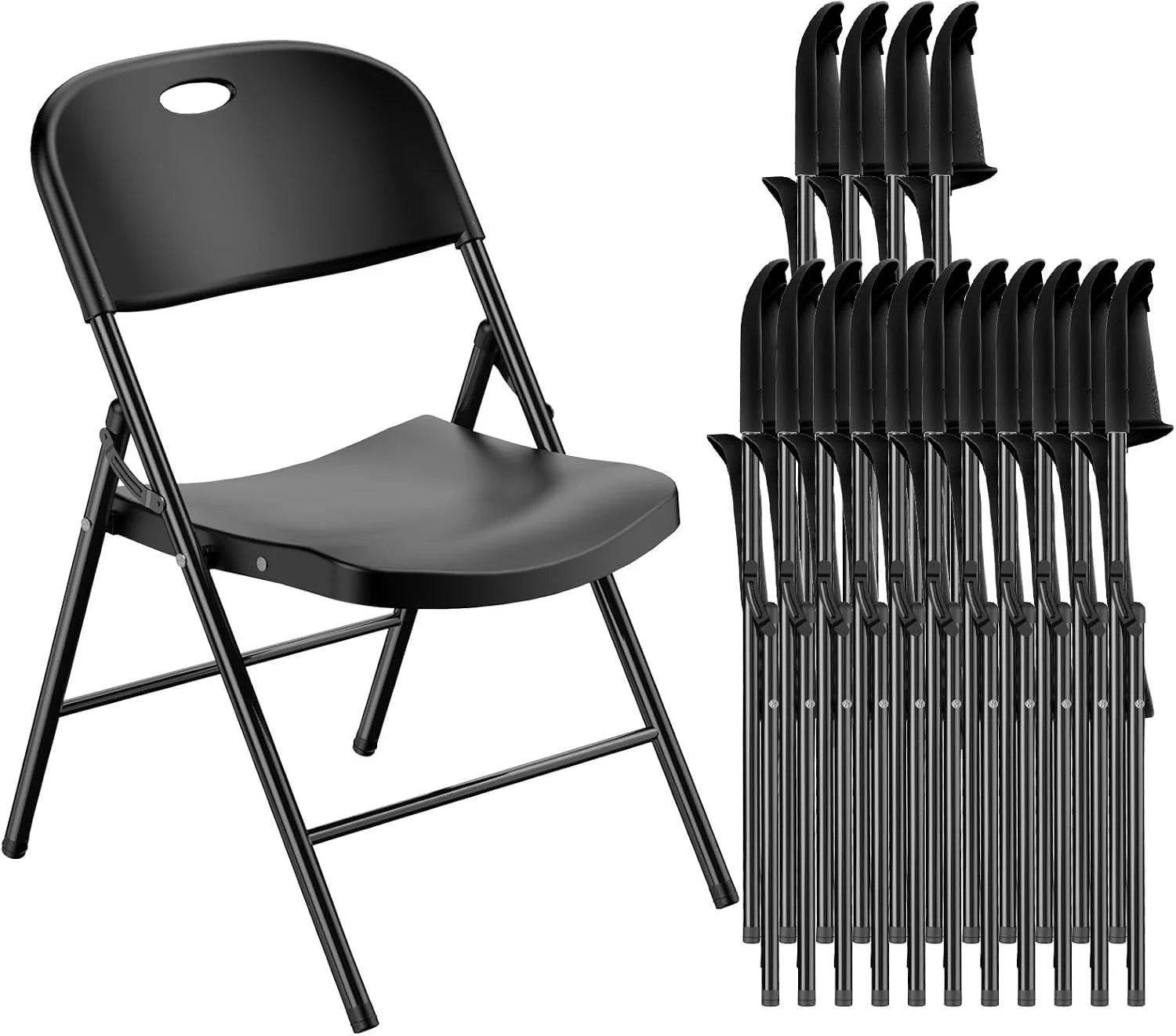 Special 350 Weight Limit Heavy Duty Plastic Folding Chair with Reinfoced Steel Frame for Indoor and Outdoor, Wedding - Image 2
