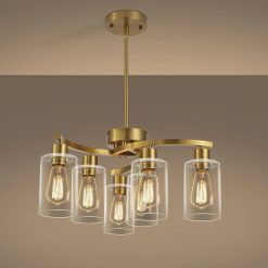 Alternative view of Special 6-Light Modern Farmhouse Black Chandelier, Adjustable Height Hanging Industrial Pendant Lights Kitchen Island