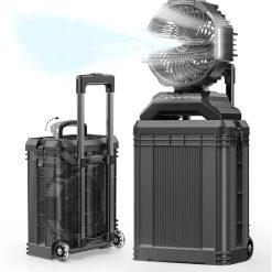 Special 4 Gal Large Misting Bucket Fan Portable, 40000mAh Rechargeable Mister Fan with Retractable Handle