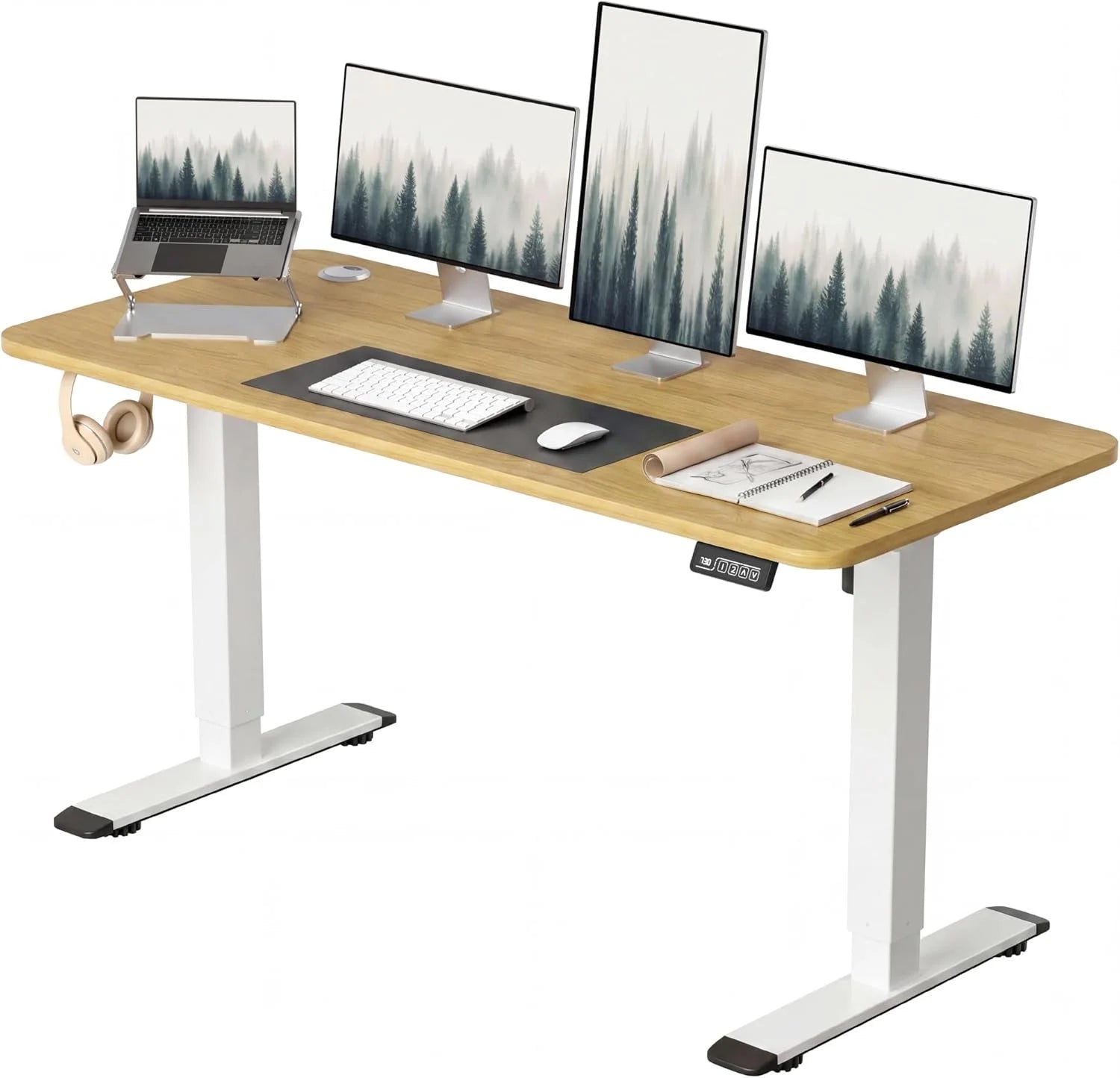 Special 55 x 24 Inches Electric Height Adjustable Standing Desk Large Sit Stand Up Desk Home Office Computer Desk Memory - Image 20