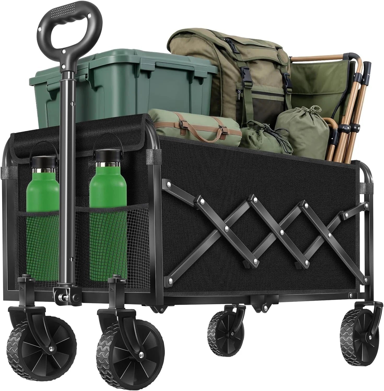 Special Wagons Carts Foldable, Collapsible Wagon, Foldable Wagon Cart with Wheels, Folding Wagons for Beach Camp Sports Garden - Image 6