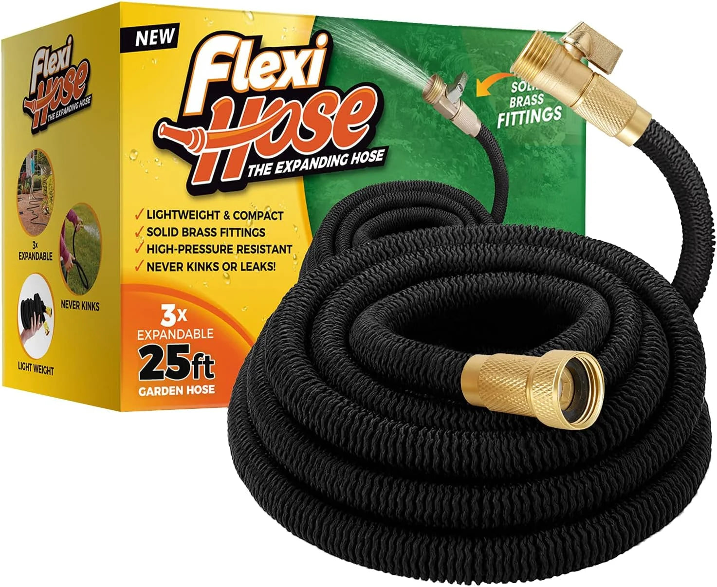 Special Flexi Hose Lightweight Expandable Garden Hose, 100FT -Retractable Garden Hose, 3/4 Inch Solid Brass Fittings and Double - Image 4
