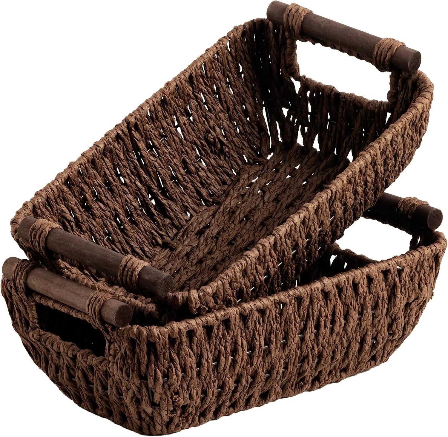 Special StorageWorks Wicker Baskets for Organizing, Water Hyacinth Storage Baskets, Wicker Storage Baskets for Shelves - Image 15