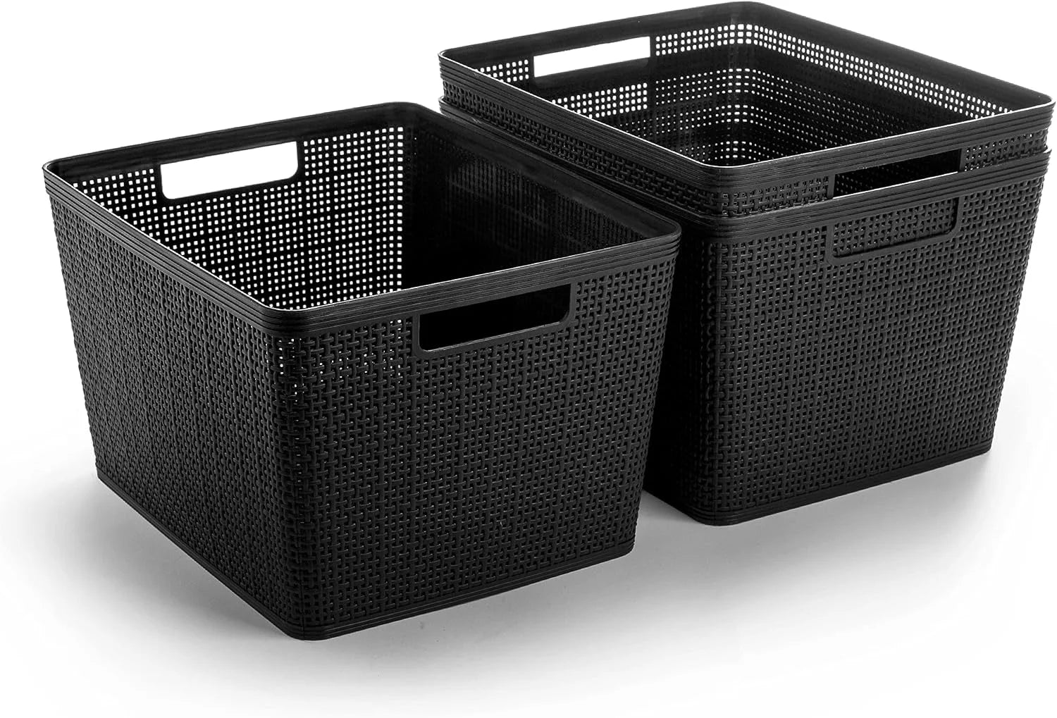 Special Plastic Basket, Large (Black), 3-Pack, Home Organization - Image 2