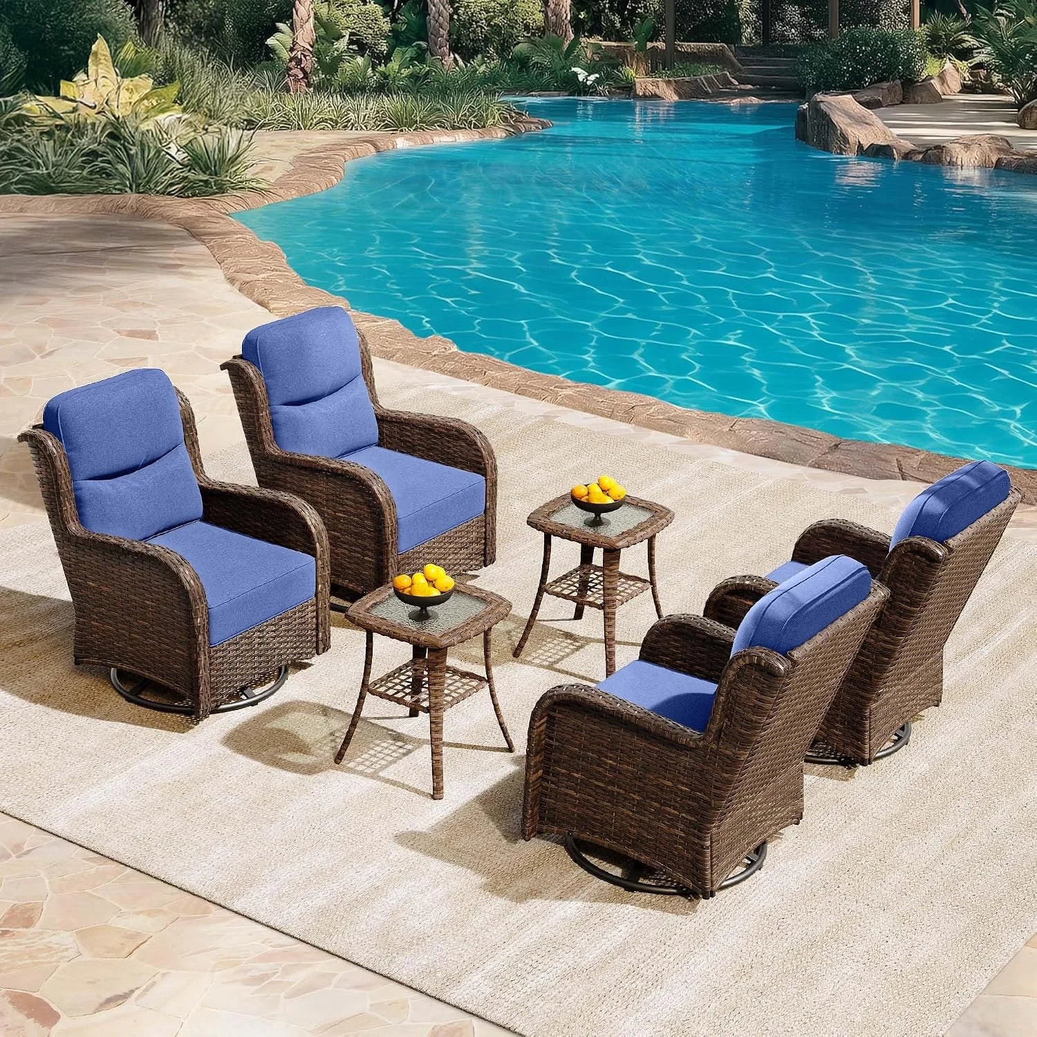 Special Luxury Outdoor Patio Furniture Set with 6-Inch Thick Cushions