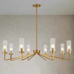 Alternative view of Special ACANER 6-Light Brushed Gold Farmhouse Chandelier for Dining Room