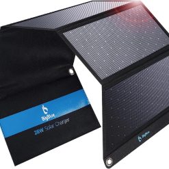 Special 28W Solar Panel Charger with Dual USB-C and USB-A, Portable Solar Phone Charger for Camping