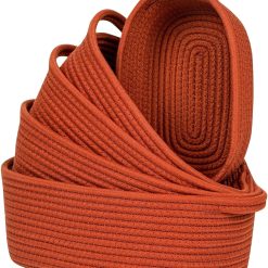 Alternative view of Special Storage Basket Cotton Rope Organizer Baskets for Shelves, Set of 5 Decorative Closet Storage Bins