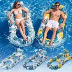 Alternative view of Special 4 Pack Inflatable Heavy Duty Pool Floats Lounger, Giant Pool Floats Adult Size with Backrest & Footrest