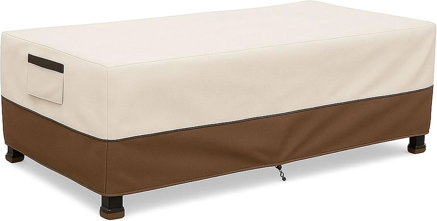 Special Waterproof Patio Ottoman Cover, Square Outdoor Side Table Furniture Cover with Padded Handles - Image 3