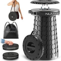 Alternative view of Special 2026 Upgraded XXL Collapsible Stool with Cushion & Bag, 1000lbs Max Weight, 19.7 Heavy Duty Portable Retractable