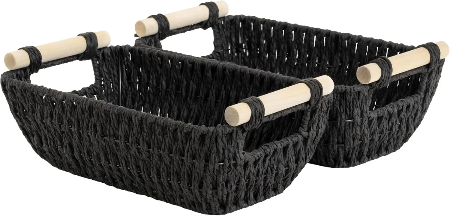 Special StorageWorks Wicker Baskets for Organizing, Water Hyacinth Storage Baskets, Wicker Storage Baskets for Shelves - Image 7