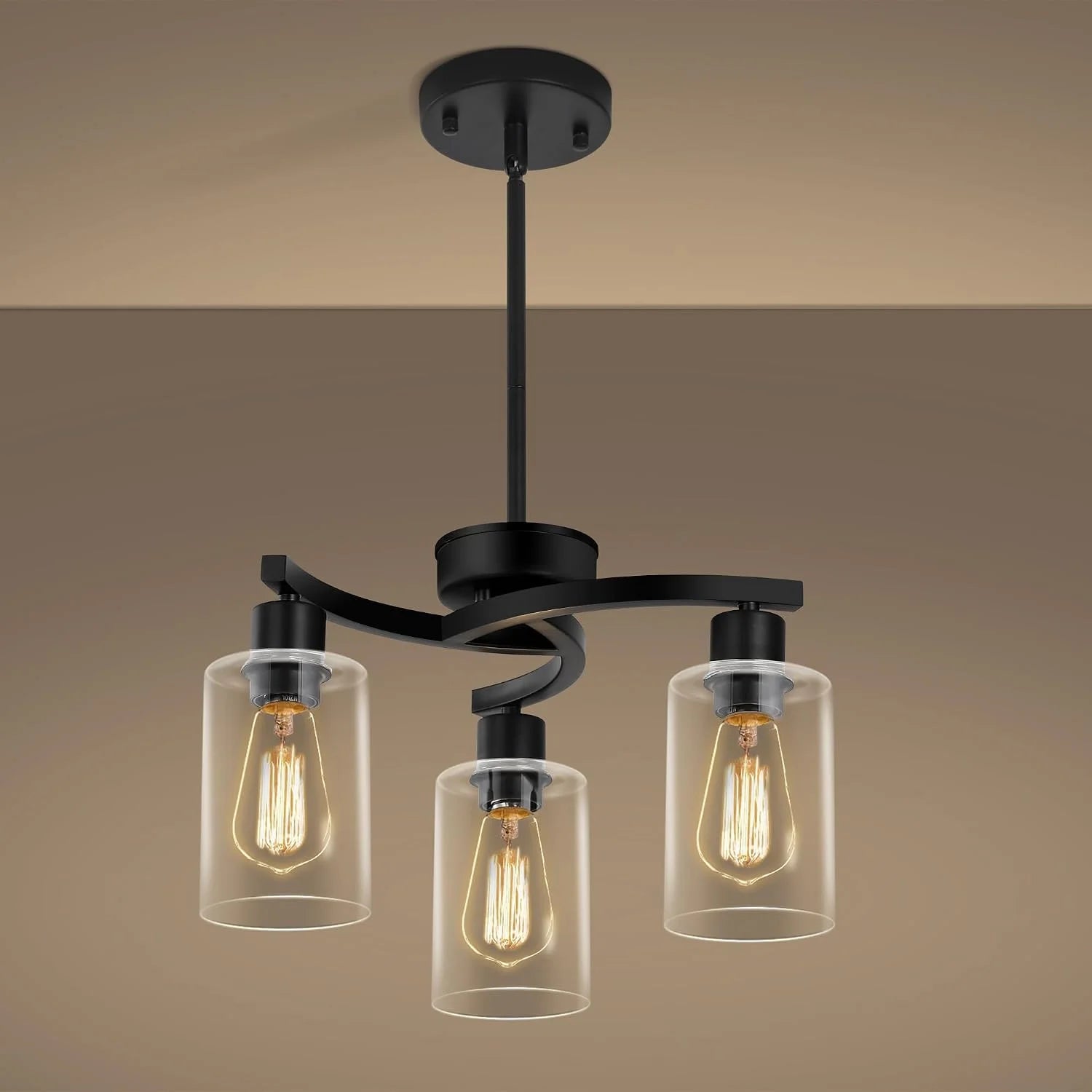 Special 6-Light Modern Farmhouse Black Chandelier, Adjustable Height Hanging Industrial Pendant Lights Kitchen Island - Image 7