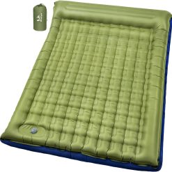 Special Pretyw Double Sleeping Pad for Camping, 5.5 Ultra-Thick Camping Mattress with Pillow, Built-in Foot Pump