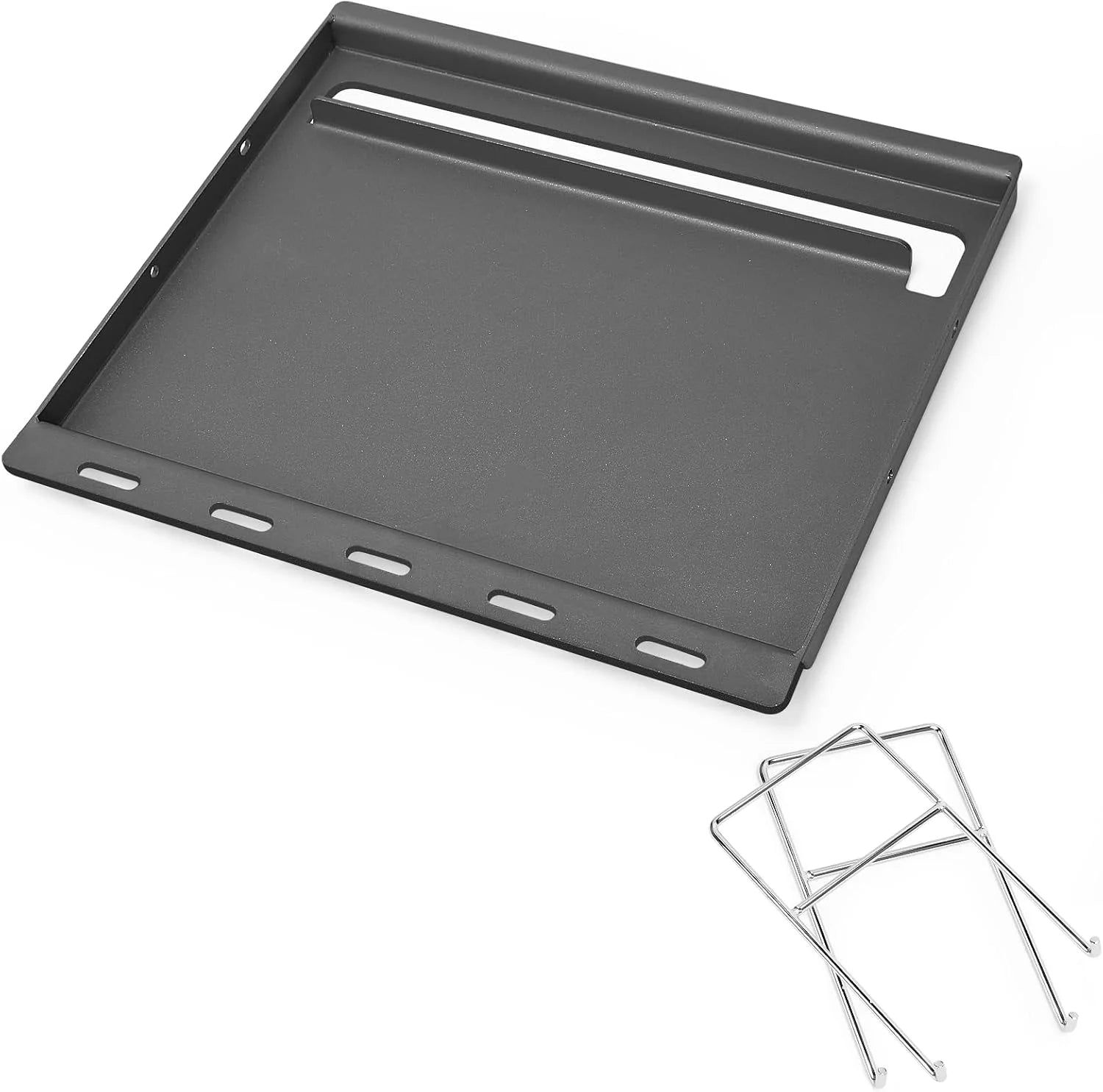 Special 25 x 16 Pre-Seasoned Nonstick Cast Iron Griddle for Gas & Charcoal Grills, Universal Flat Top with Grease Groove - Image 4