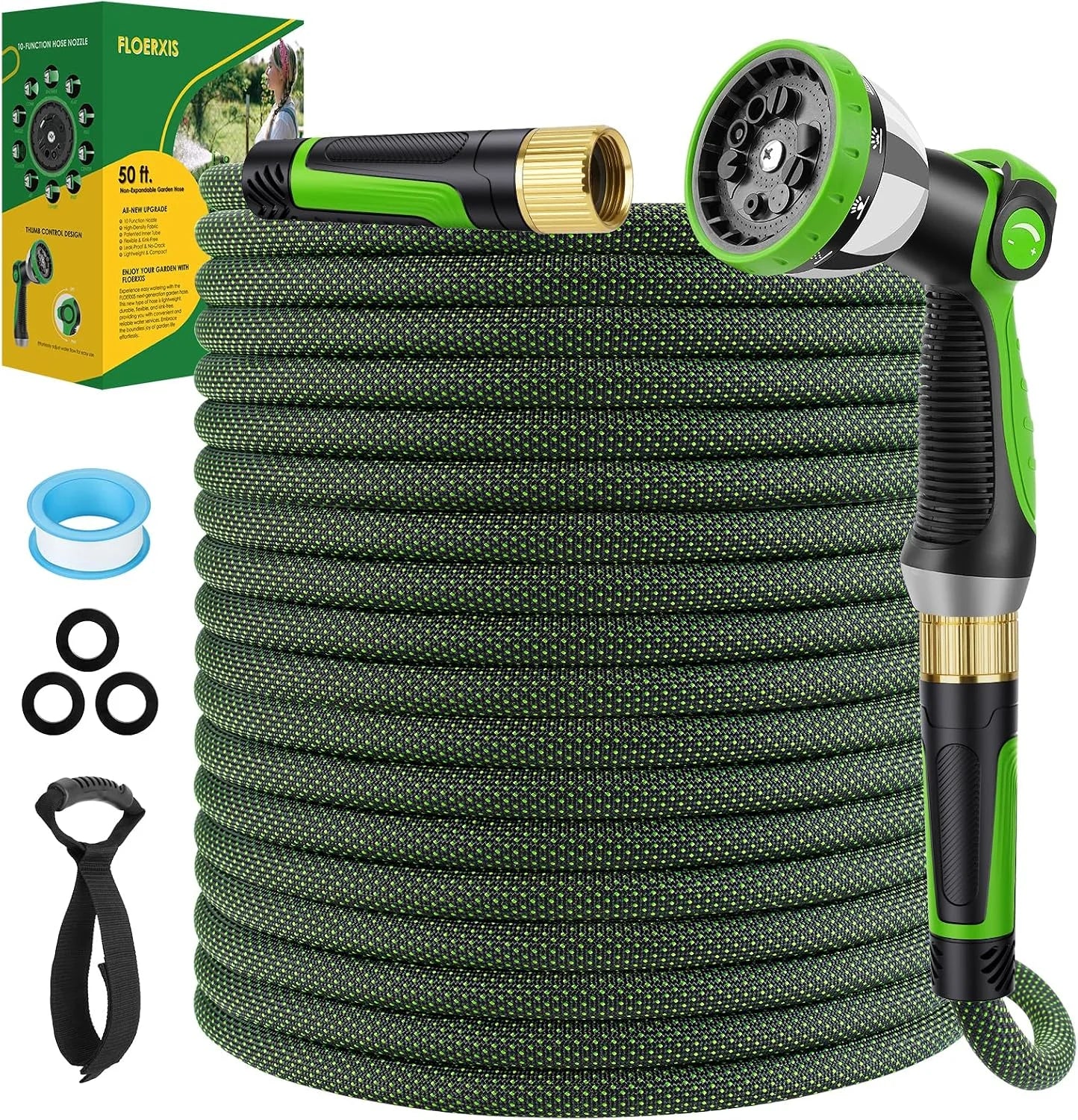 Special Non-Expandable Garden Hose 100 FT, Lightweight Hose with 10 Function Spray Nozzle, 360° Swivel Connectors - Image 5