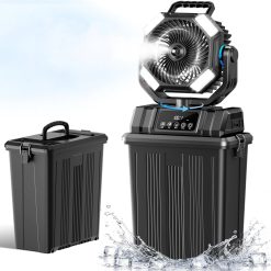 Special 40000mAh Misting Fans for Outside, 15L Portable Outdoor Cooling Fan with Auto Oscillation, LED Light