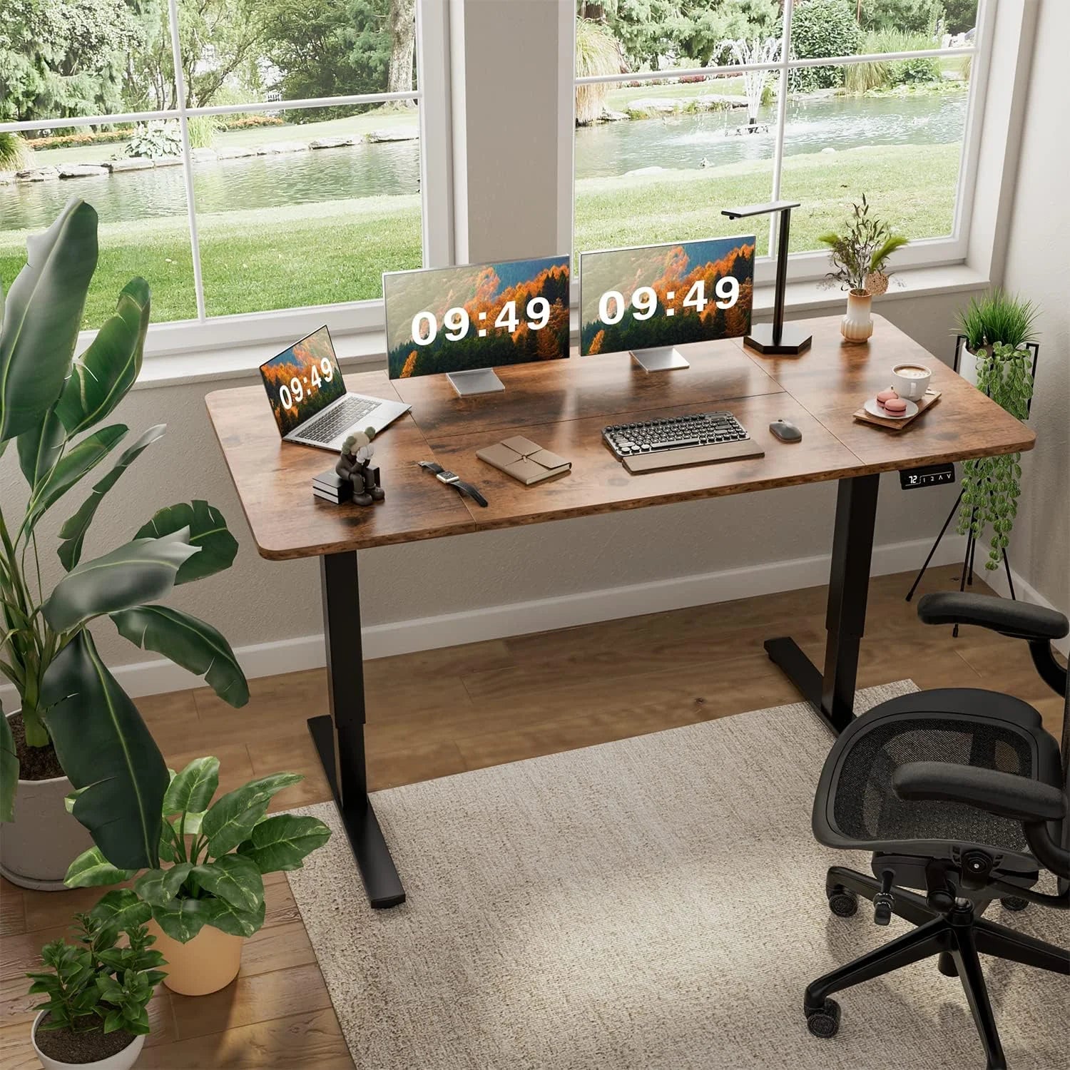 Special 55 x 24 Inches Electric Height Adjustable Standing Desk Large Sit Stand Up Desk Home Office Computer Desk Memory - Image 67