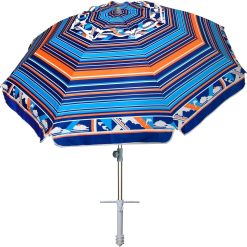 Special AMMSUN 7ft Heavy Duty High Wind Beach Umbrella with Sand Anchor Vent Tilt UPF 50+ Sun Protection