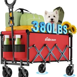 Special Collapsible Wagon Cart with All-Terrain Wheels, 380LBS Capacity