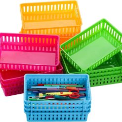 Special Classroom Storage Baskets Bins, Small Plastic Organizer Basket, Colorful Storage Trays, Crayon Pencil