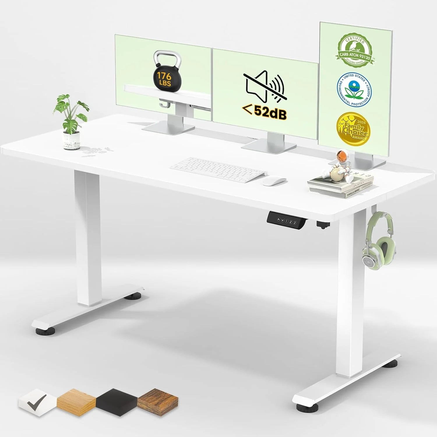 Special Veken 55 Inch Large Electric Standing Desk, Gaming Table, Height Adjustable Sit Stand Up Computer Tables for Home Office - Image 4