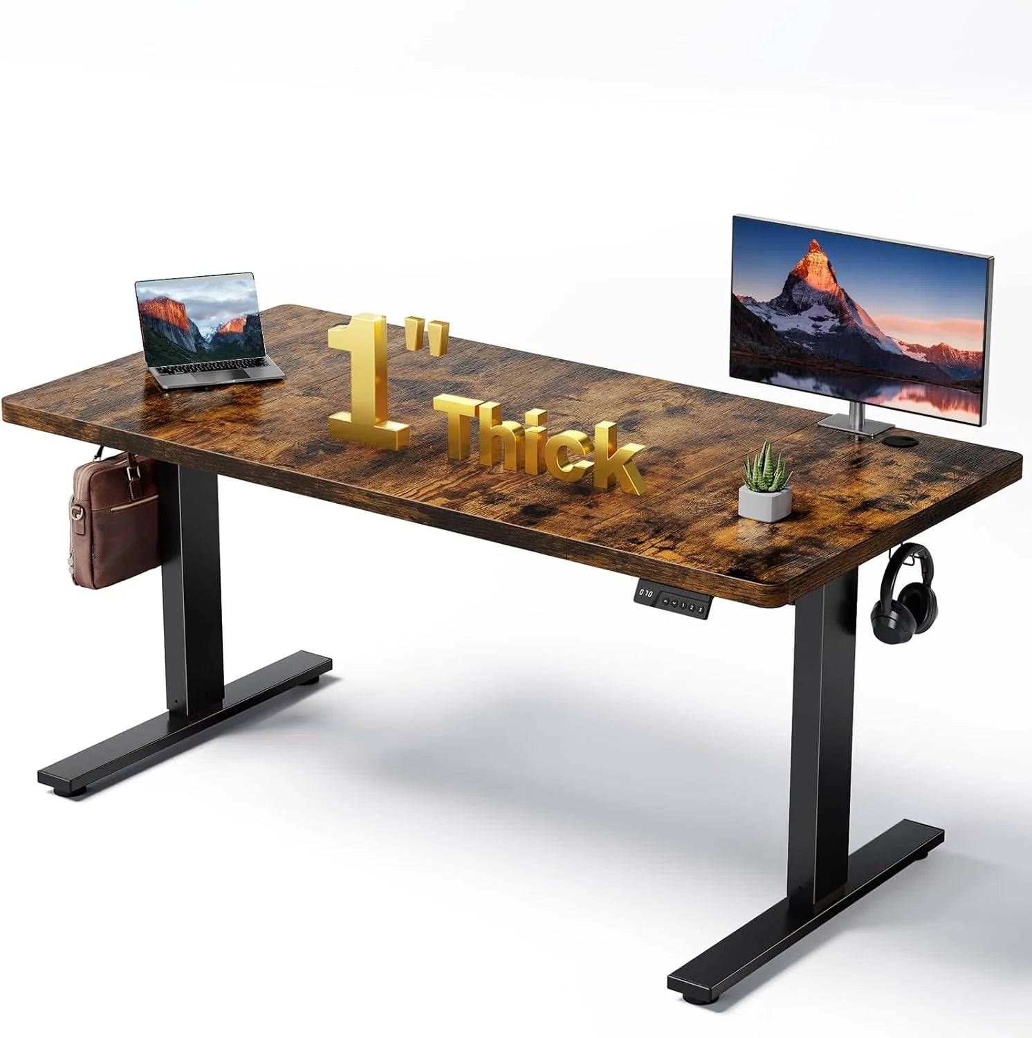 Special Electric Standing Desk Adjustable, 60x28 Inch Sit Stand Desk with 1 Inch Thick Tabletop - Image 4