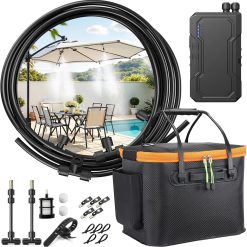 Special Portable Misting System for Outside Patio, Outdoor Water Cooling Mister with Battery Powered Pump (Max 8Hrs)