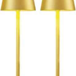 Special Gold Led Cordless Table Lamps-Rechargeable Lamp Set of 4