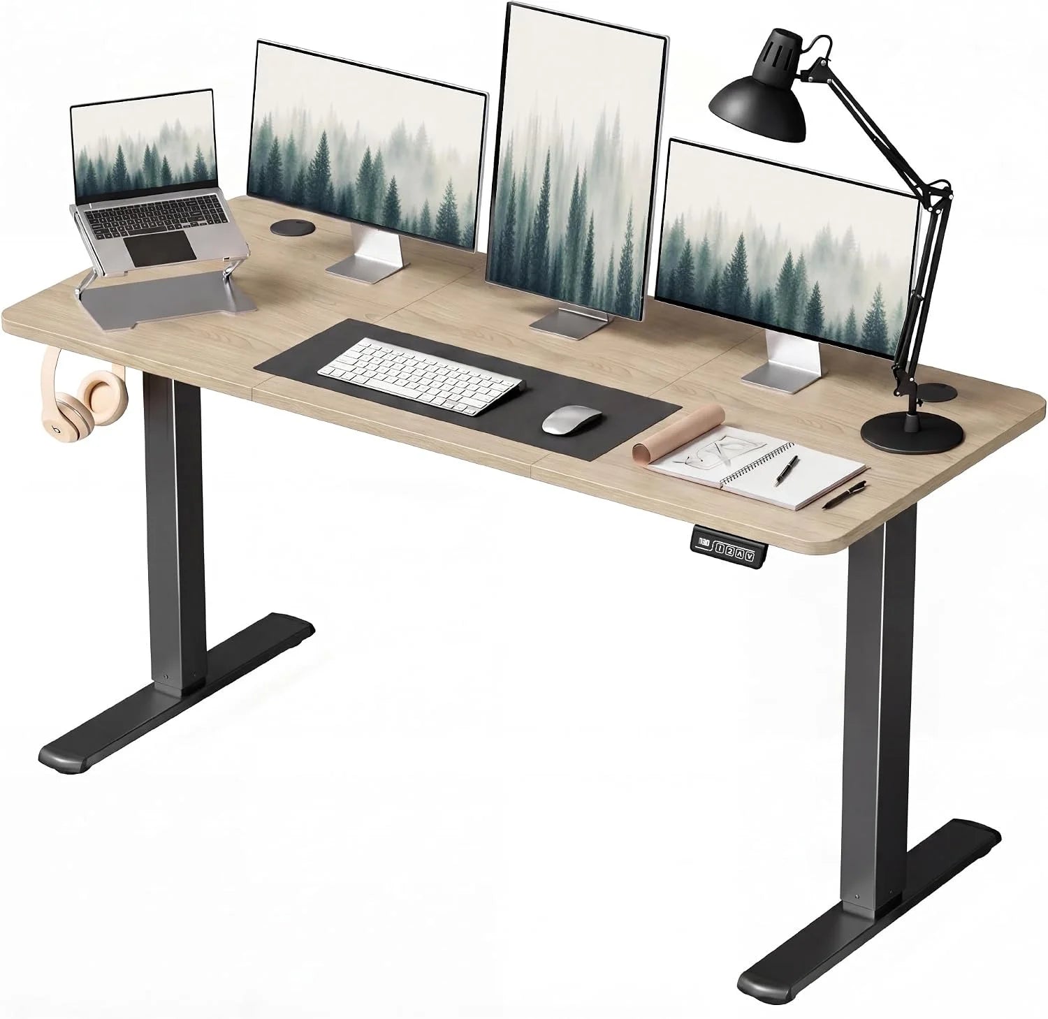 Special 55 x 24 Inches Electric Height Adjustable Standing Desk Large Sit Stand Up Desk Home Office Computer Desk Memory - Image 4