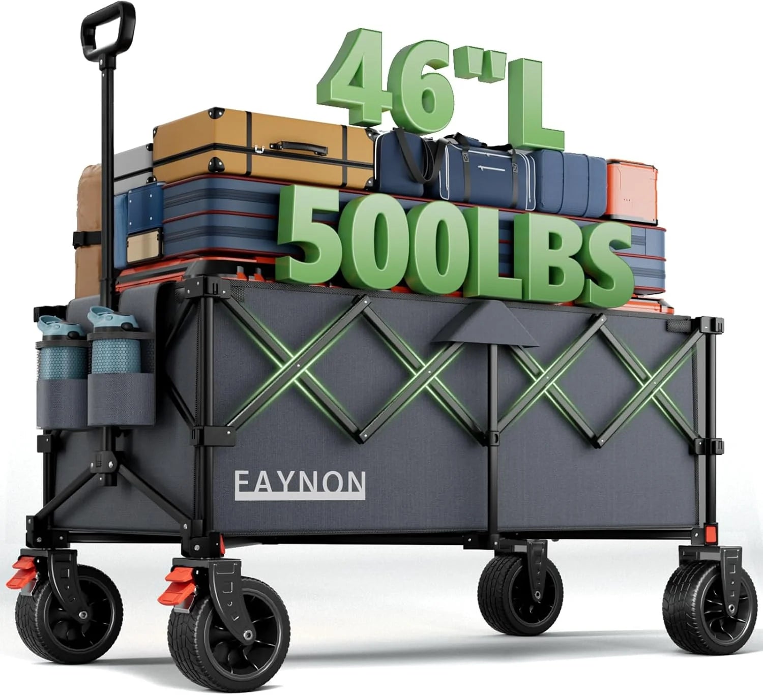 Special L Collapsible Foldable Extended Wagon, 500LB Weight Capacity with 280L Heavy Duty Folding Cart - Image 4