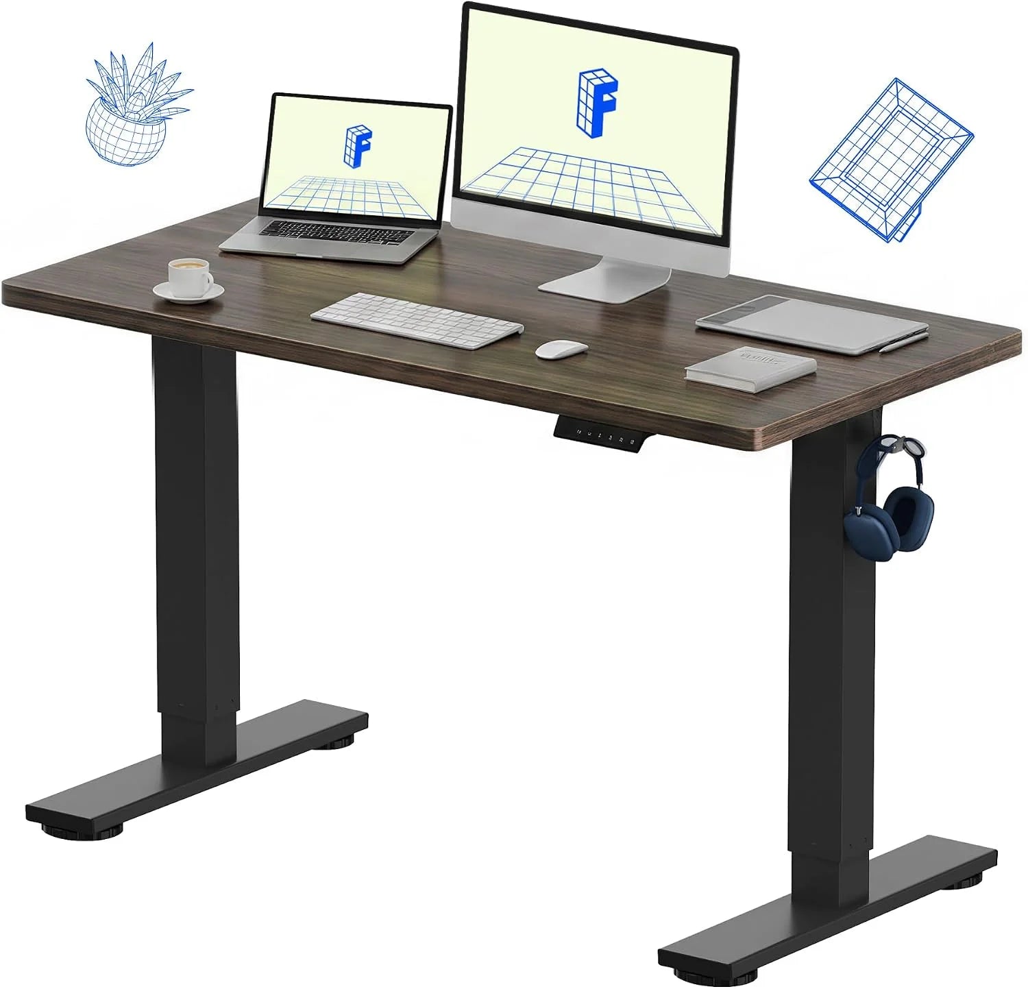 Special FLEXISPOT EN1 One-Piece Standing Desk, Electric Adjustable with 4 Memory Presets, 176 LBS Capacity, 48x24 Black - Image 29